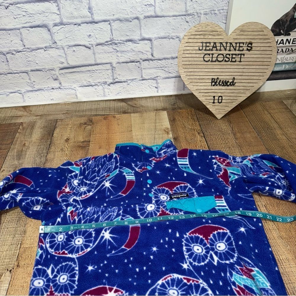 Patagonia Synchilla "Harvest Moon" Allover Owl Print Snap T Sweater - Picture 7 of 14